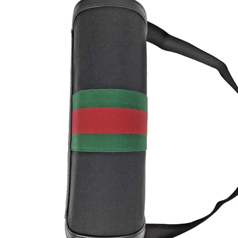 Gucci Shoulder Stripe Black Canvas Messenger Bag - Picture 6 of 10